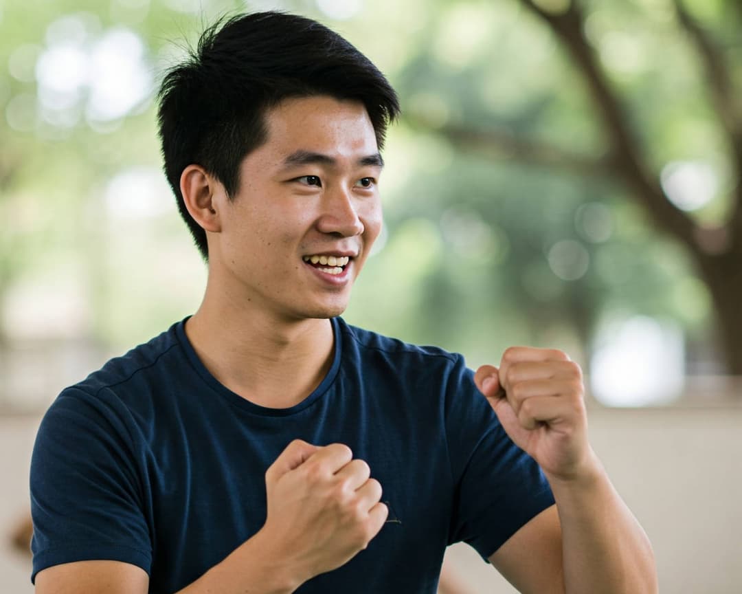 A Choy Lee Fut Kung Fu Online Student Learning from MyKungFu.cloud